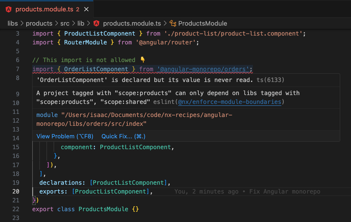 ESLint module boundary error